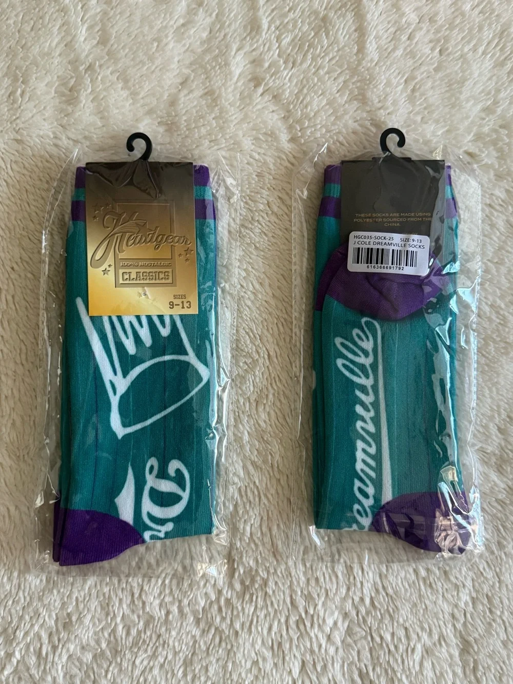 Men’s Graphic Socks, J. Cole Dreamville, 2 Pair For 1 Price, Fits 9-13, NWT